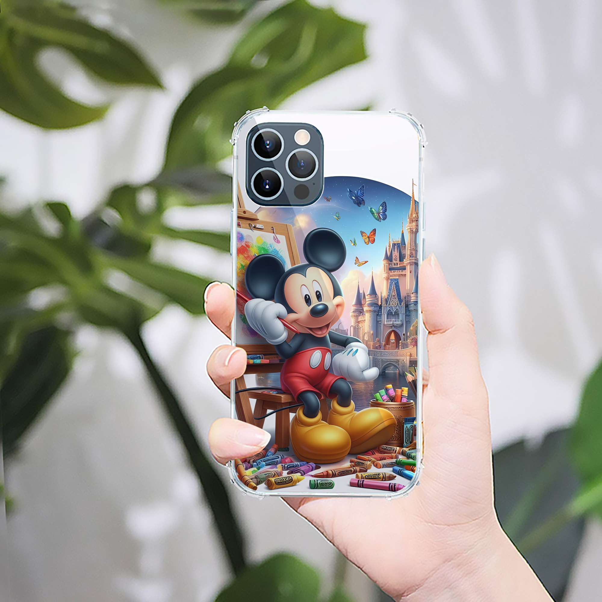 （画像用） ミッキーマウス Mickey Mouse 【iPhone 12シリーズ対応】透明スマホケース（クリアソフトケース）